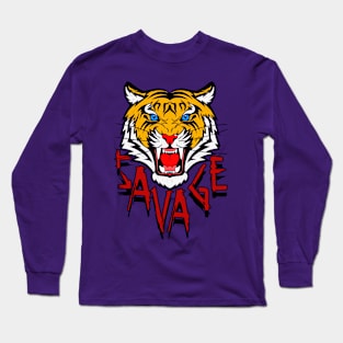 Unleash Your Inner Beast With This Savage Tiger Graphic Tee Long Sleeve T-Shirt